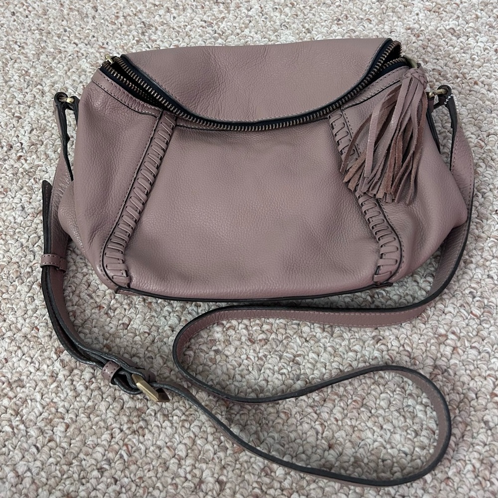 orYANY Mauve Leather Crossbody Bag